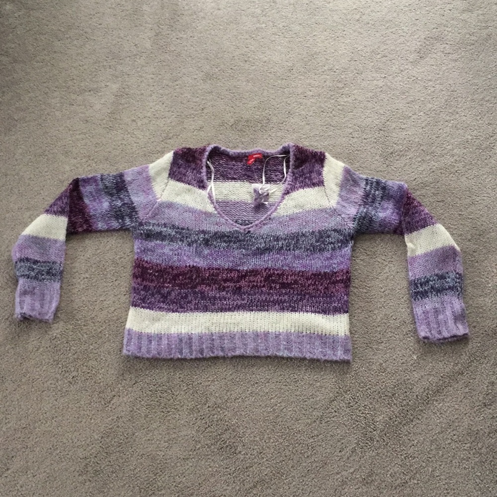 Purple Stripes Sparkly Sweater